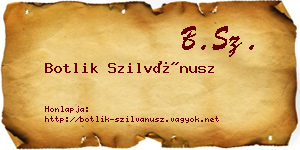 Botlik Szilvánusz névjegykártya